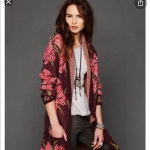 Free people floral flower power cardigan